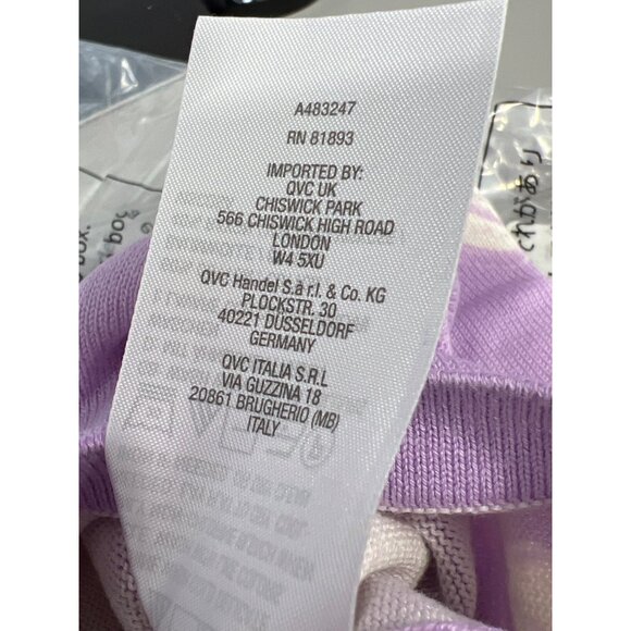 Isaac Mizrahi Live Bridgehampton Printed Shell Cardigan Women Small Lavender NEW - Picture 6 of 7